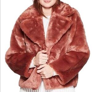 NWT Women's Blush Faux Fur Jacket